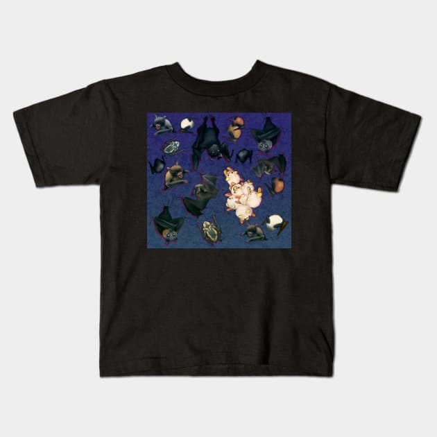 Bats all over 3 Kids T-Shirt by KO-of-the-self